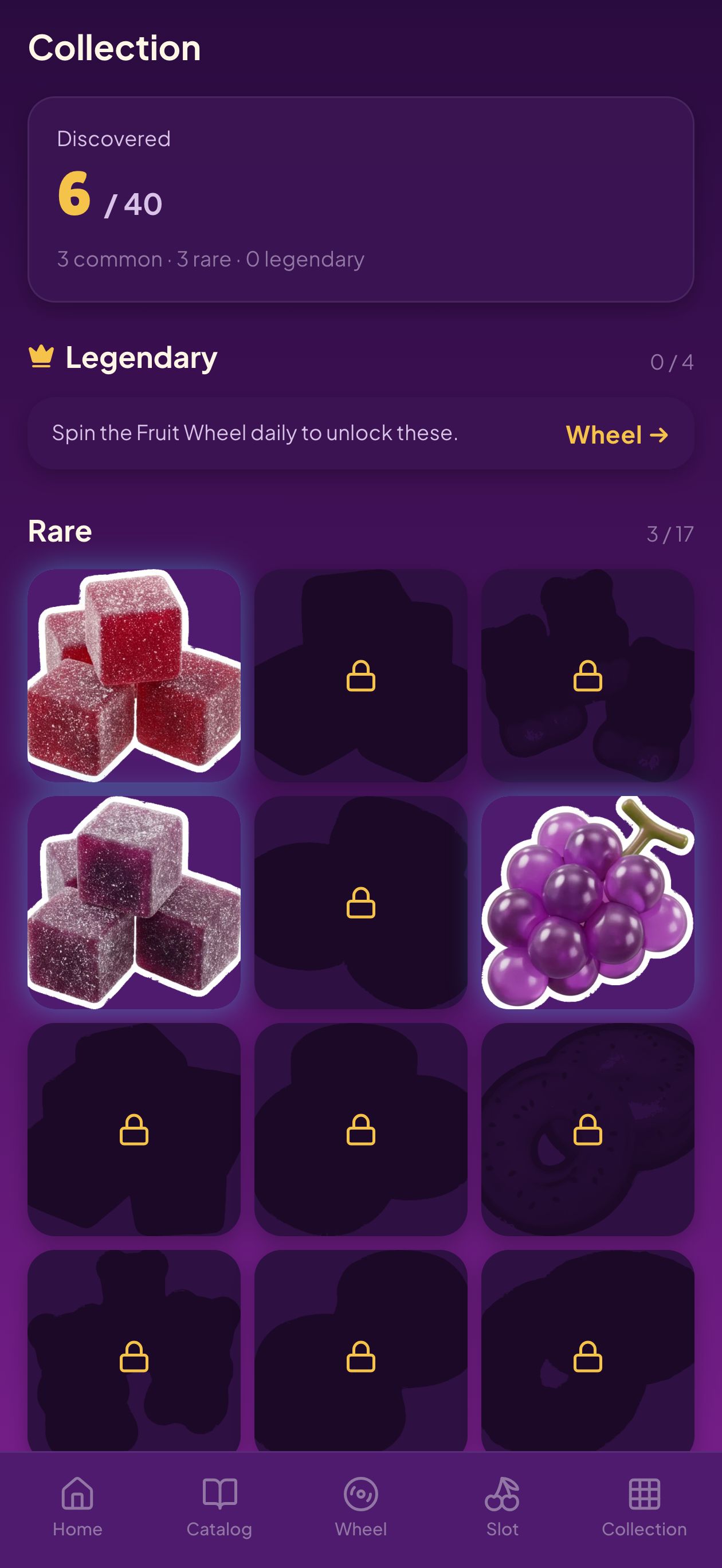 Collection screen